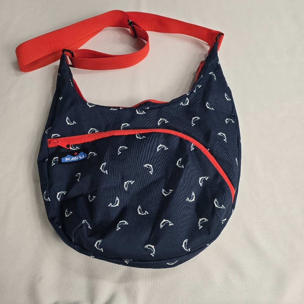 Kavu Navy Fly Fishy Singapore Sling Crossbody Bag